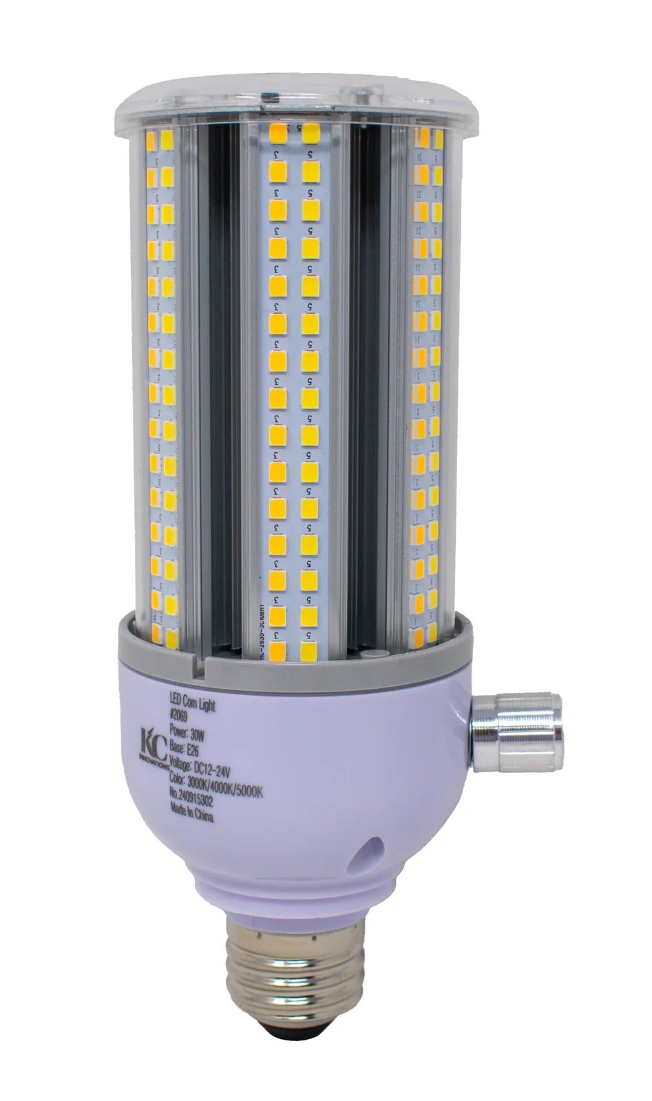 30 Watt Dimmable Dust Proof bulb 4500 Lumen 10-30 VDC - TrueTone - CCT Switchable 3000/...