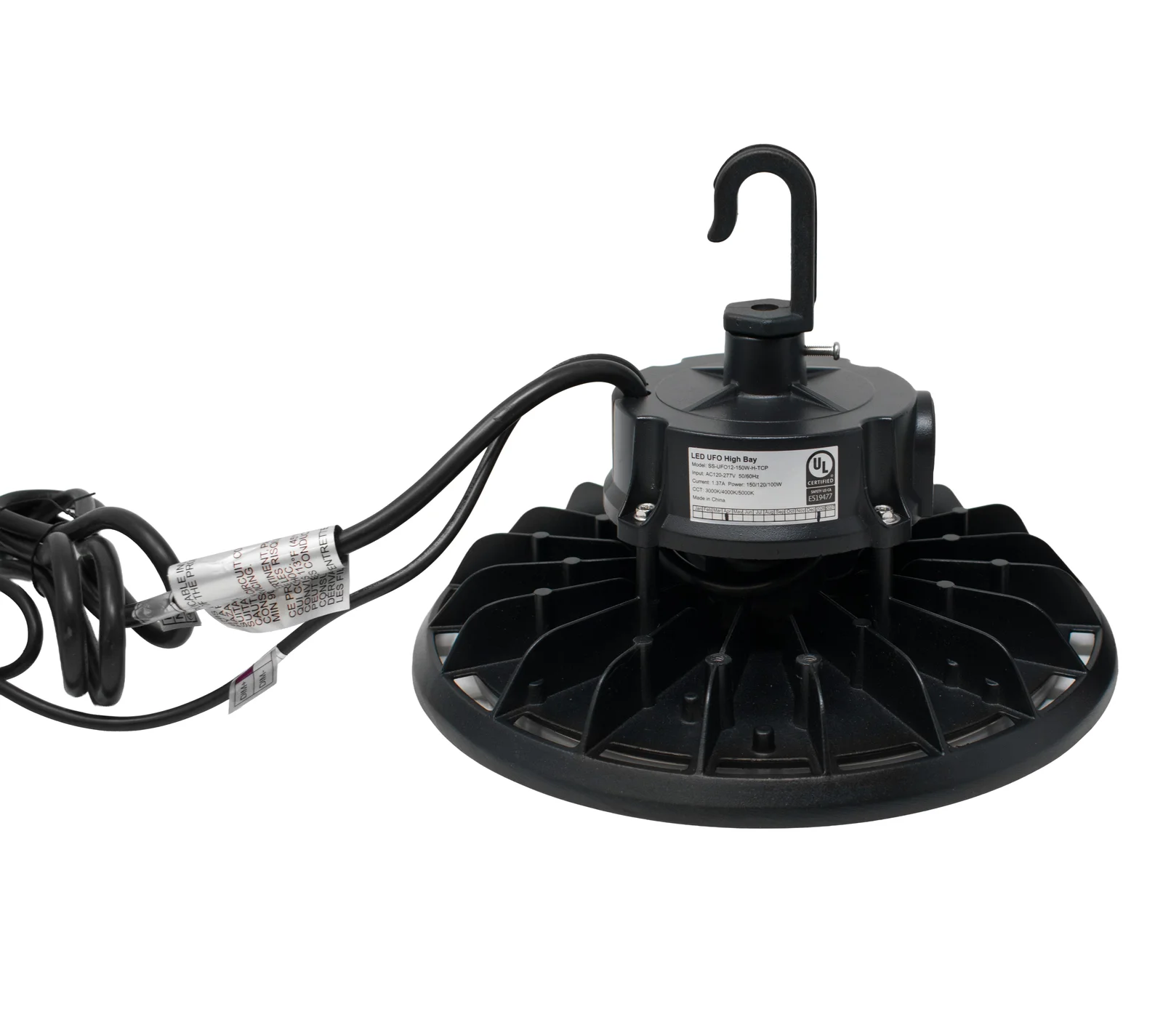 100-120-150 Watt Tunable Power & 3-4-5K Color Switchable High Bay Light, UL Listed