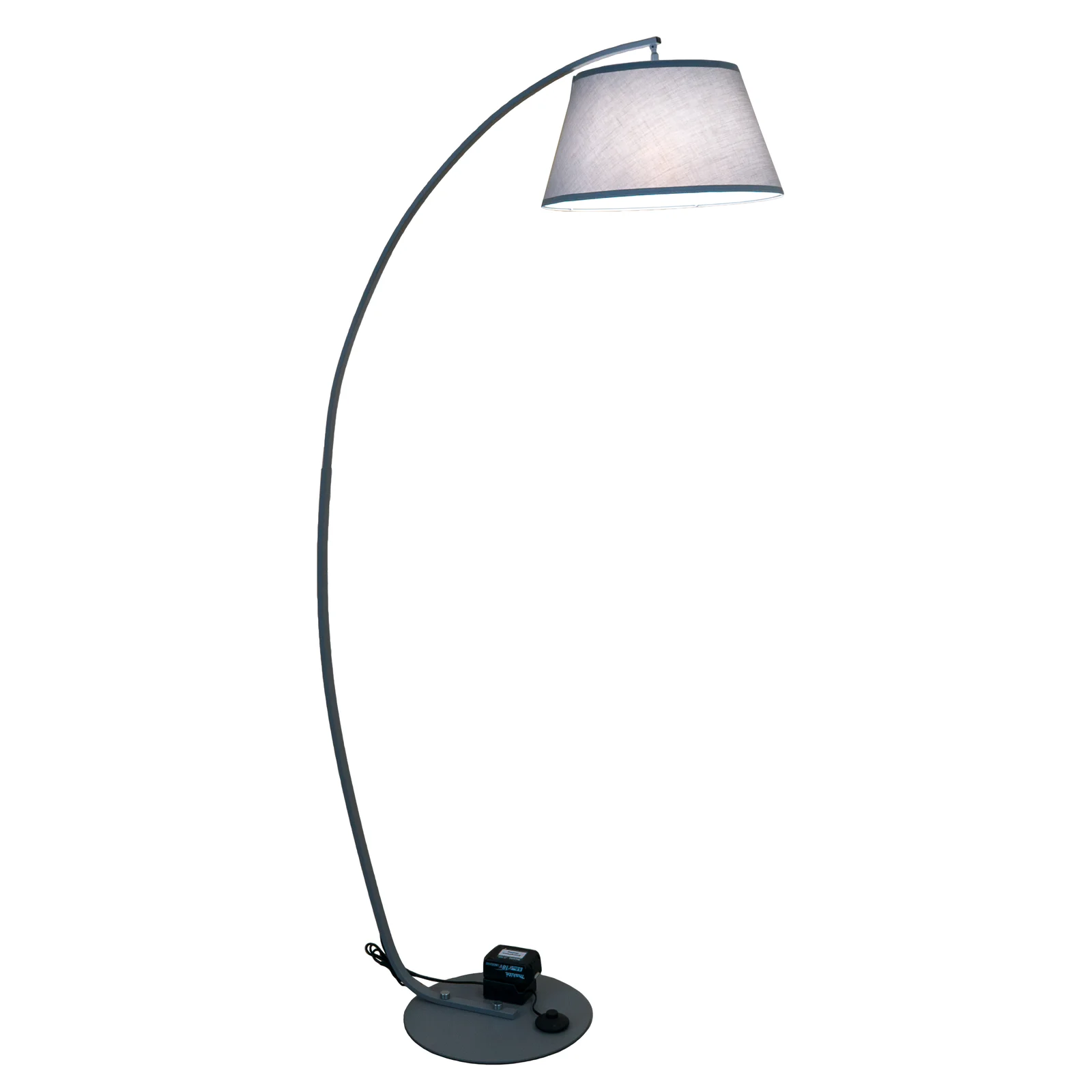 Makita ArcLite Gray Curved Floor Lamp, Includes Buddy, no Bulb and Shade