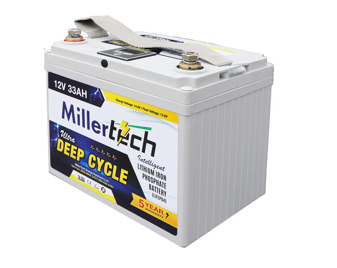 MillerTech 12V 33Ah LiFePO4 Lithium Battery — MT-1233L
