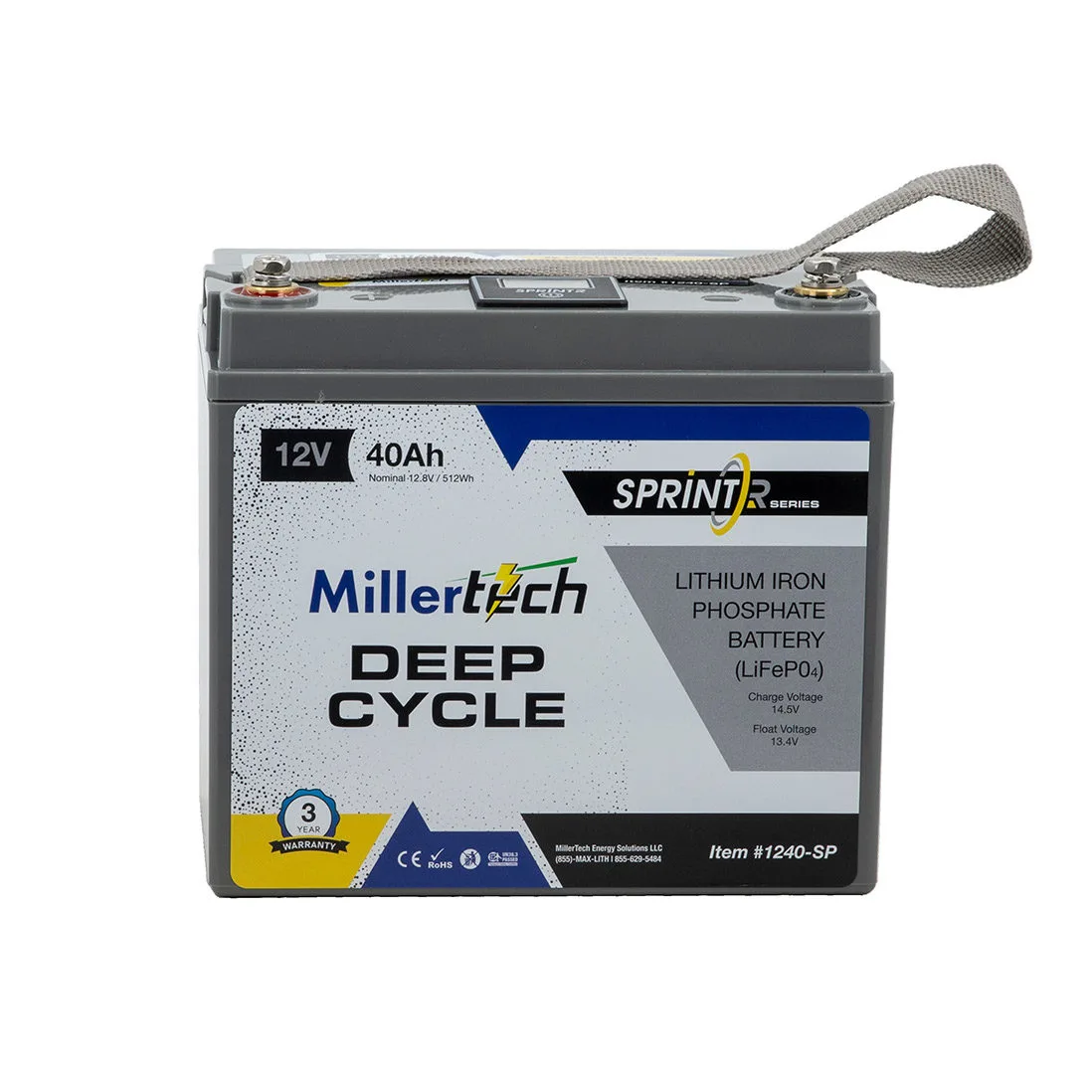 MillerTech SprintR Series 12V 40Ah Battery — MT-1240SP