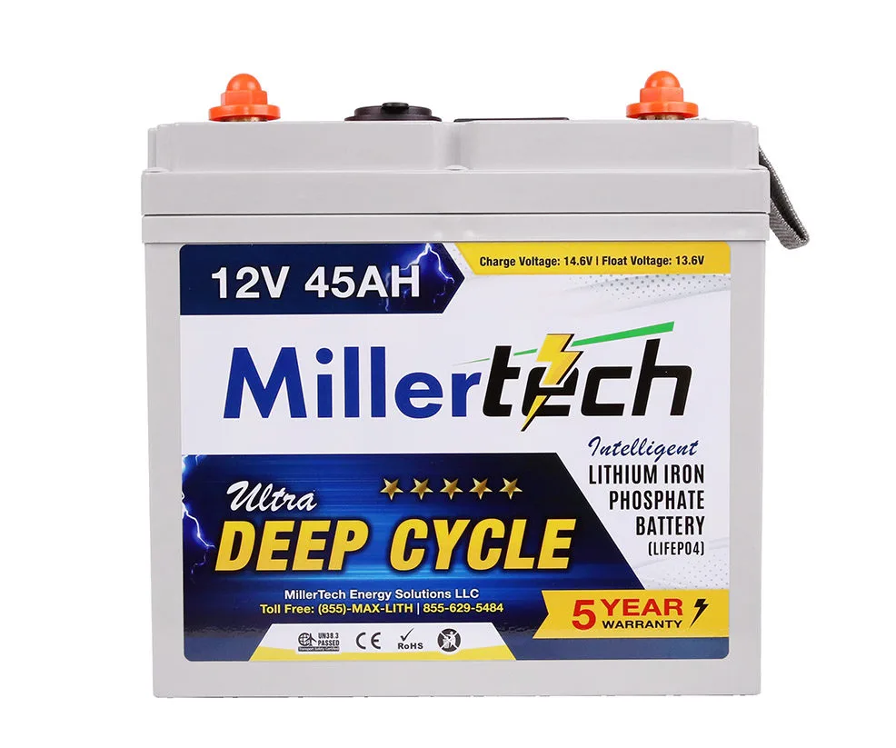 MillerTech 12V 45Ah LiFePO4 Lithium Battery — MT-1245L