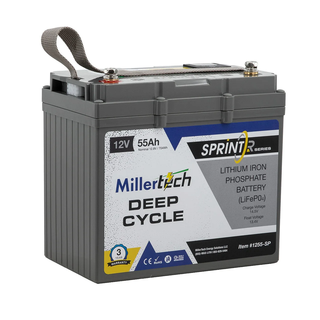 MillerTech SprintR Series 12V 55Ah Battery — MT-1255SP