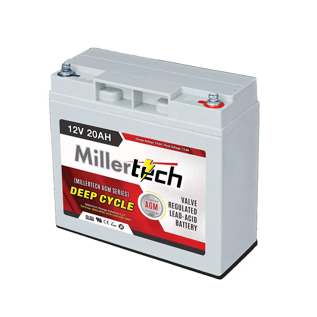 MillerTech AGM 12V 20Ah Deep-Cycle Battery — MT-20AGM