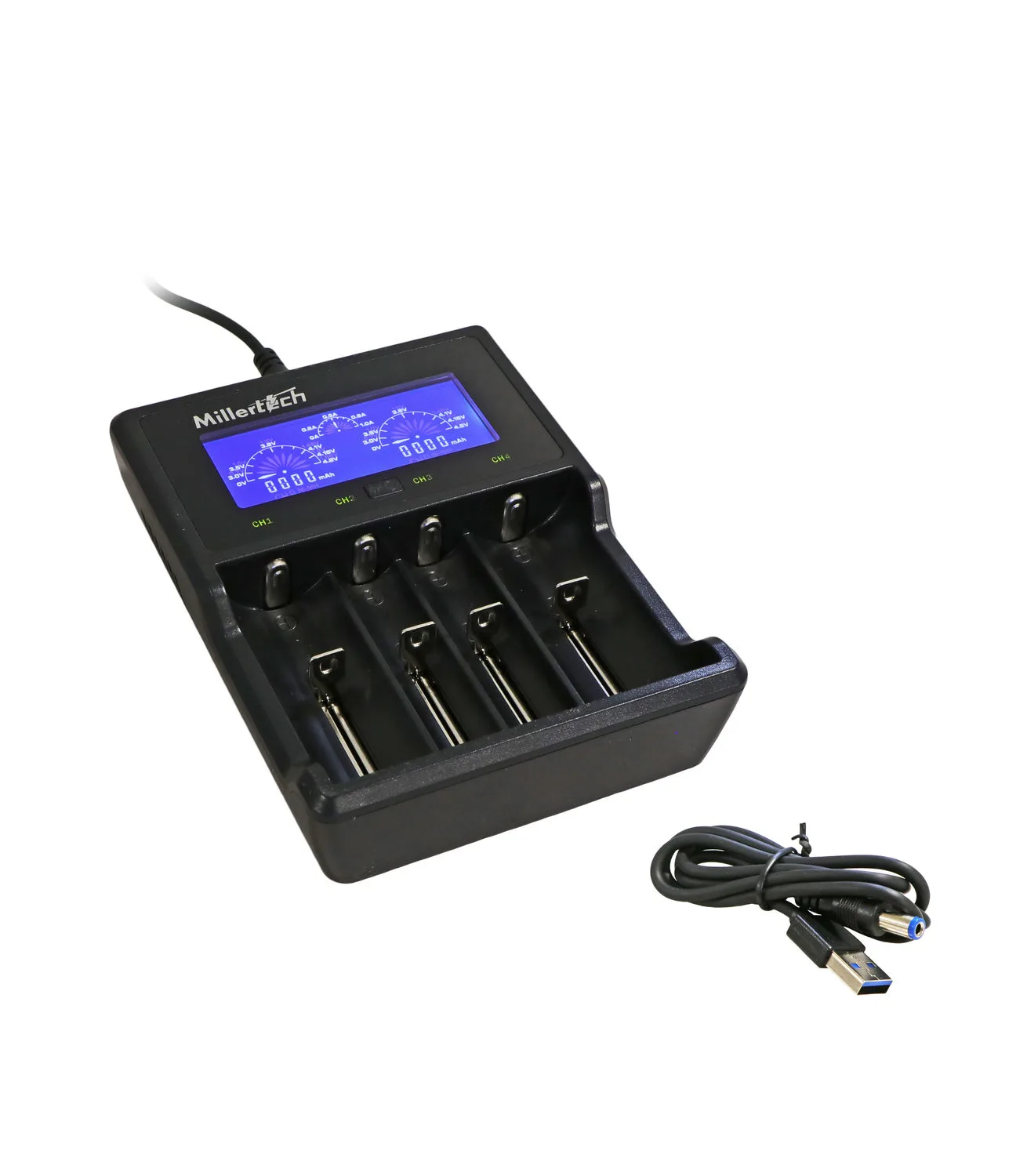 4-Bay 18650 & 14500 Charger w/ LCD Screen