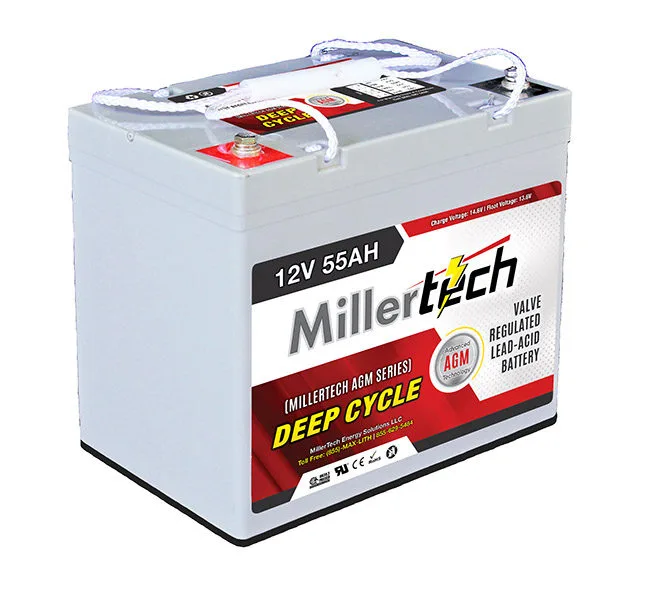 MillerTech AGM 12V 55Ah Deep-Cycle Battery — MT-55AGM