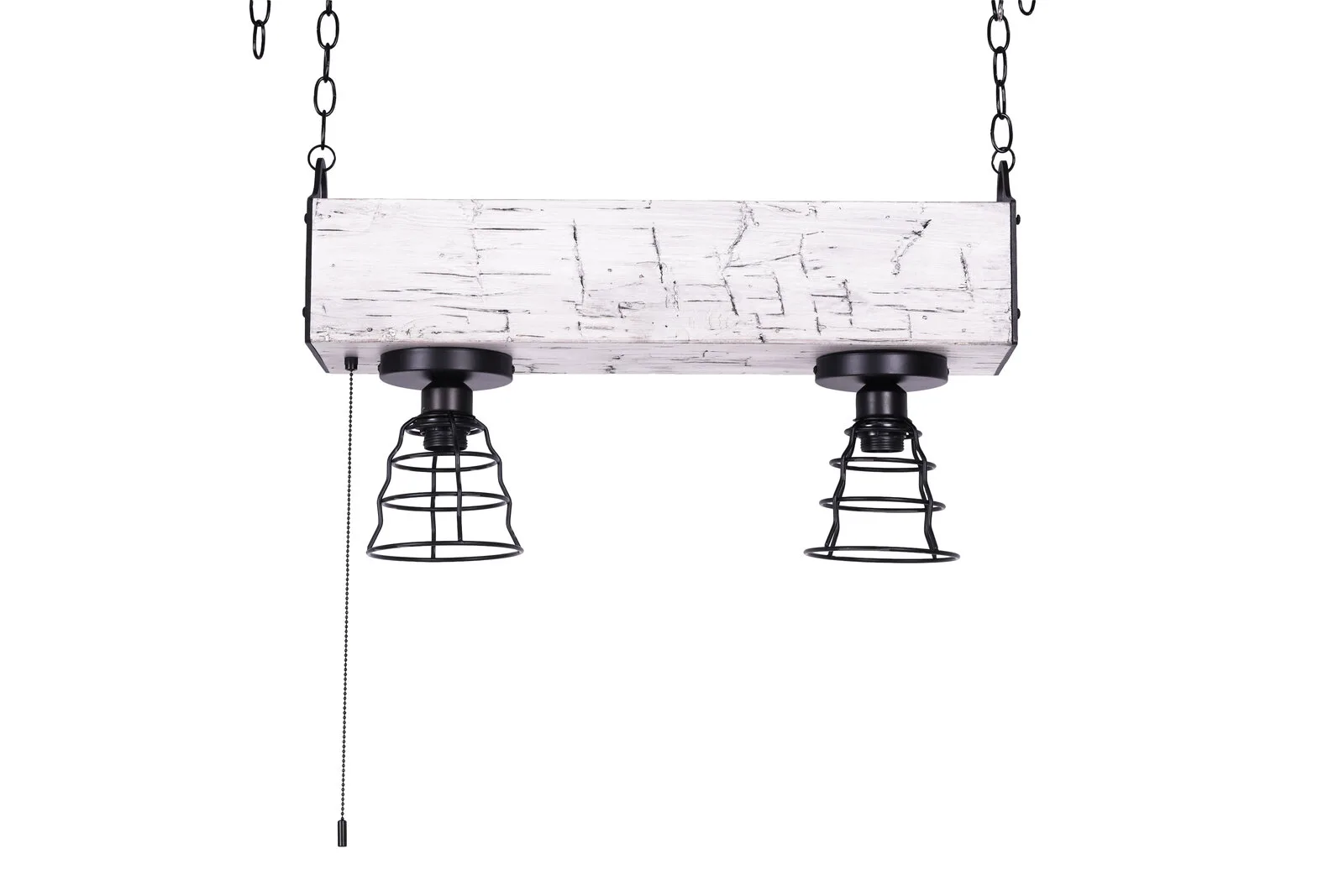 Hand-Hewn Beam Chandelier 2-Bulb