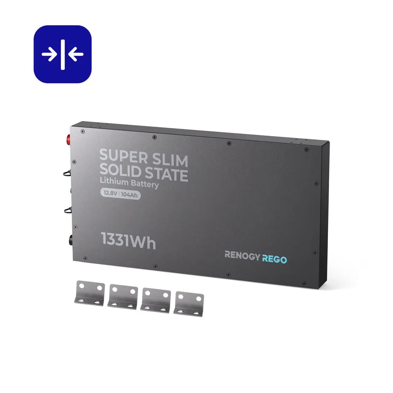Renogy REGO 12V104Ah Superslim Solidstate Lithium Battery w/ Self-heating