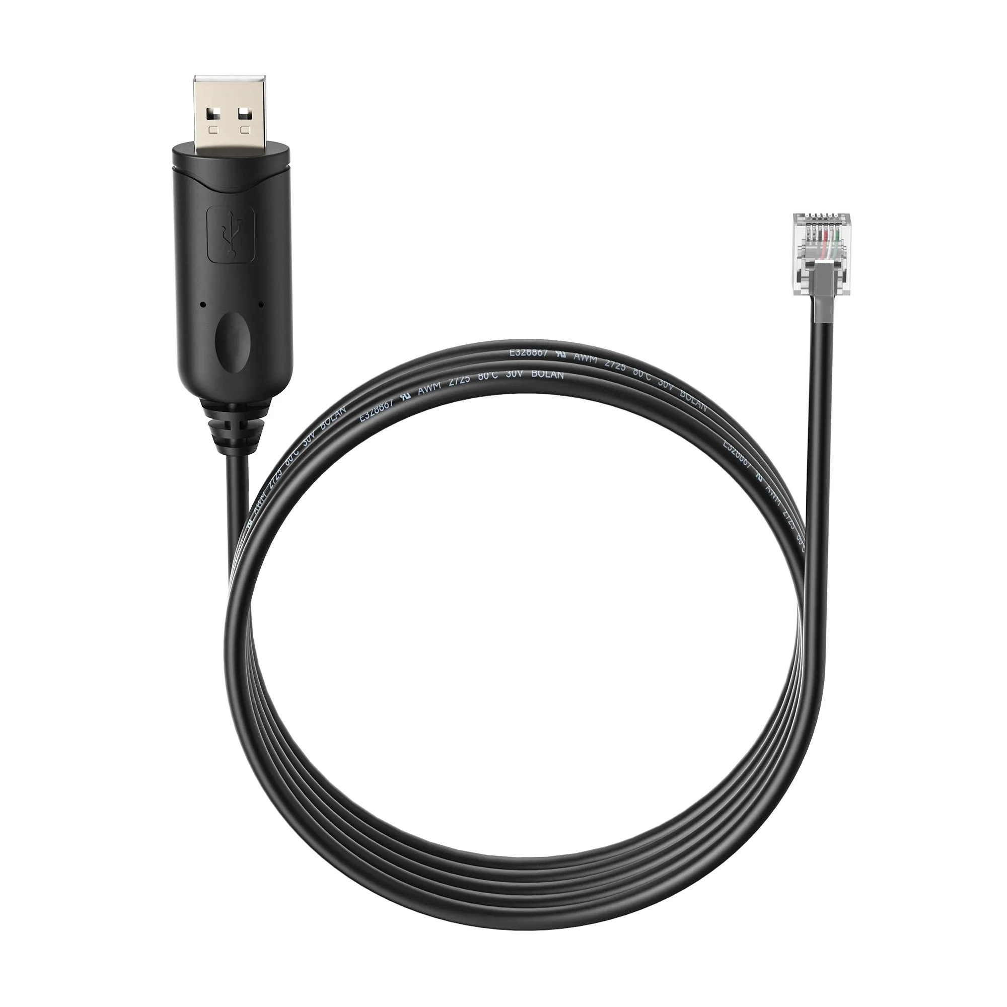 USB to RJ12 (6-Pin) Communication Cable for Battery Firmware Updates and Inverter Integration