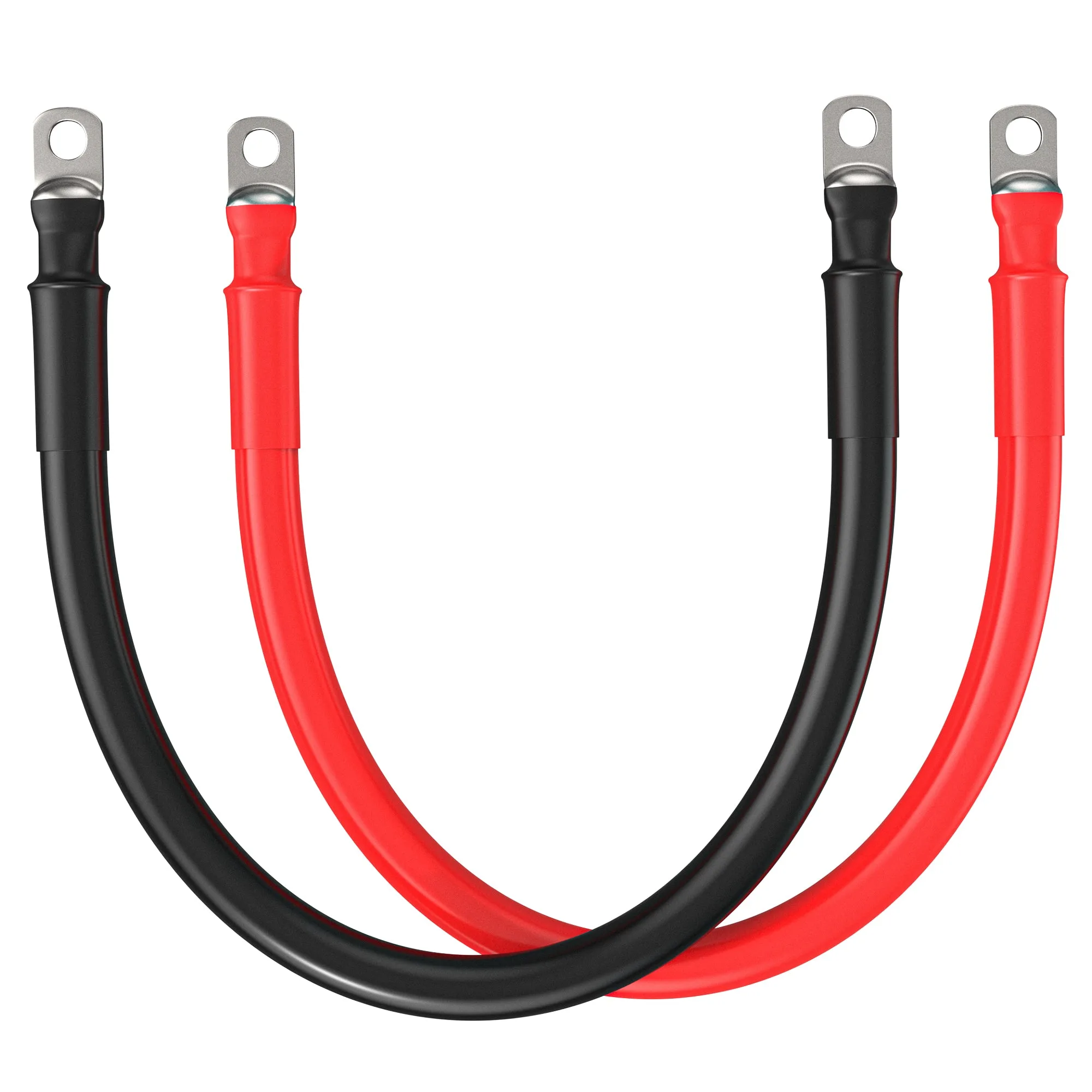 2 Gauge 5/16” Battery Cables | Pair of 2AWG Red and Black Pure Copper Inverter Battery Cables with 5/16” Lugs | Choose Cable Length: 1.5ft, 2ft, 3ft, 4ft, 5ft, 6ft, 8ft, 10ft
