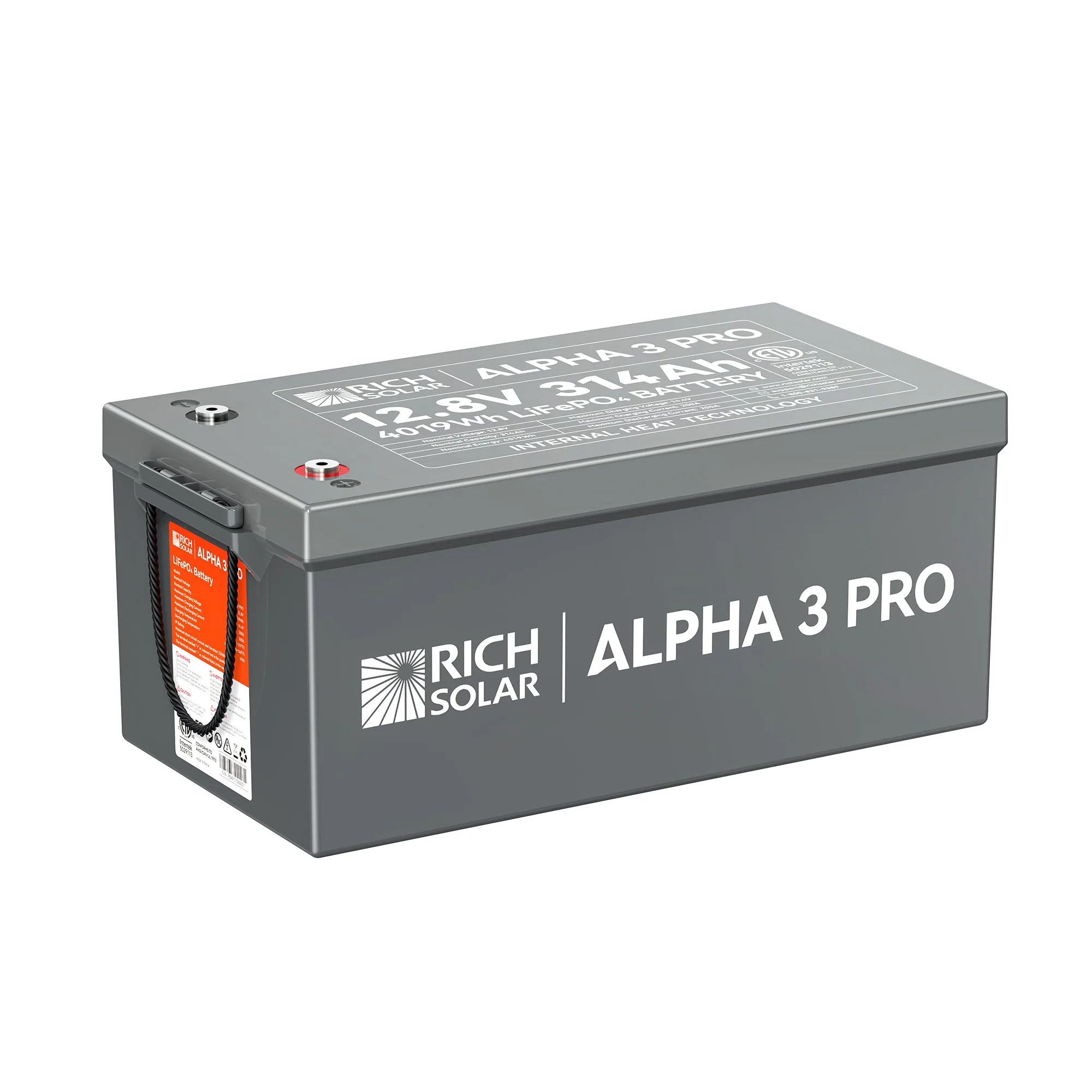 ALPHA 3 PRO | 12V 314Ah LiFePO4 Battery | 8,000+ Cycles | Built-in Heater & Bluetooth | Lithium Battery for RV, Off-Grid, Cabin & Backup Power | UL1973 Certified