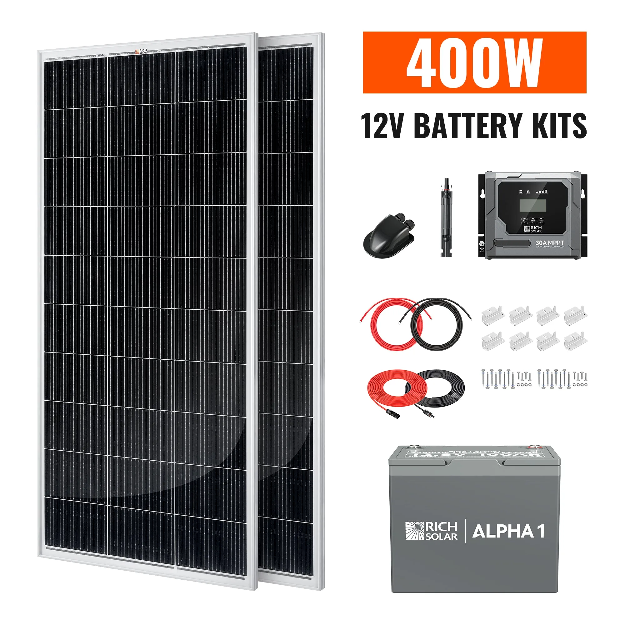 400W Solar Kit with Battery | Solar + Energy Storage Kit for RVs, Vans & Off-Grid Applications
