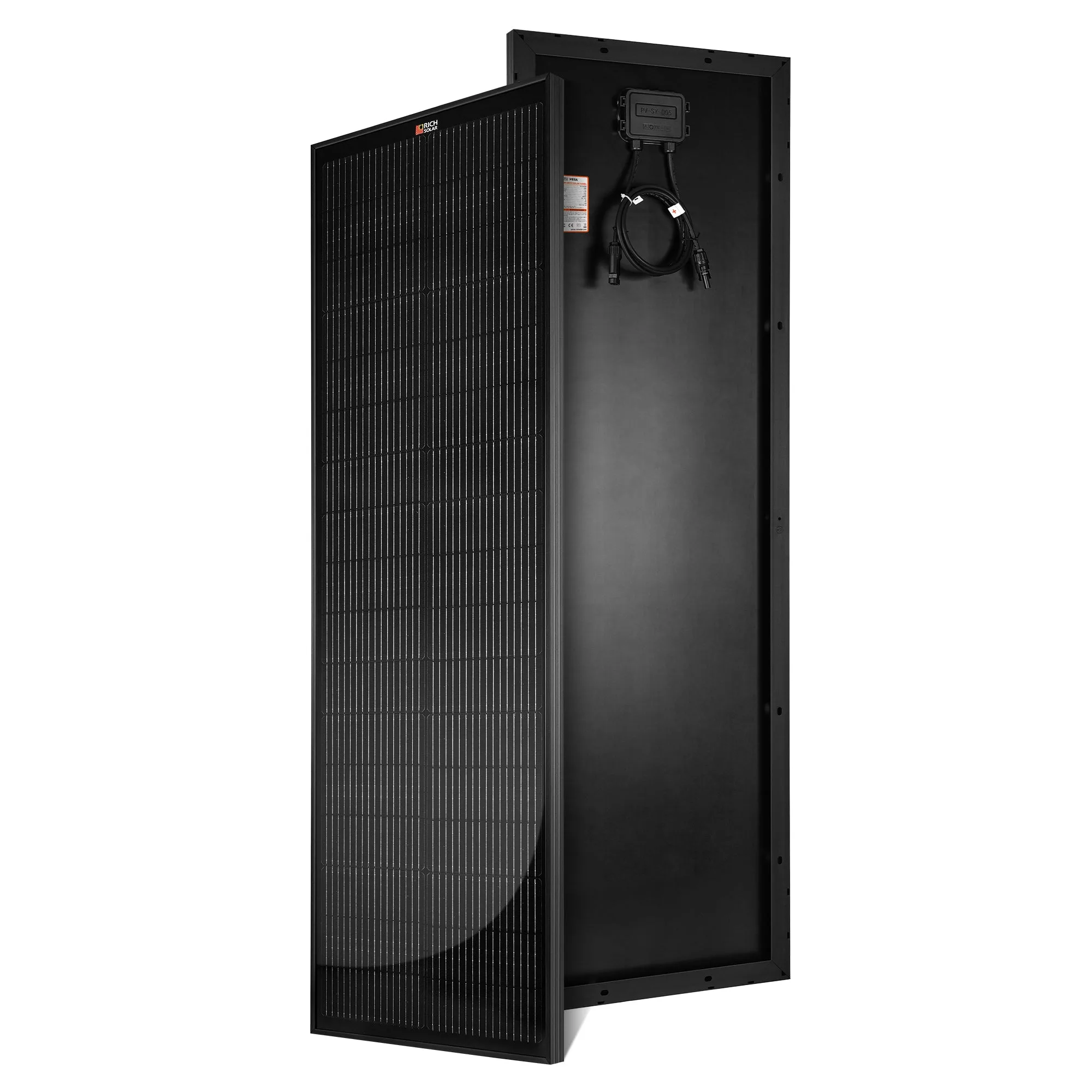 MEGA 100 SLIM ONYX | 100 Watt Slim Solar Panel | Compact 12V Off-Grid Narrow Solar Panel for Vans, Overlanders, Boats | 25-Year Output Warranty | UL Certified