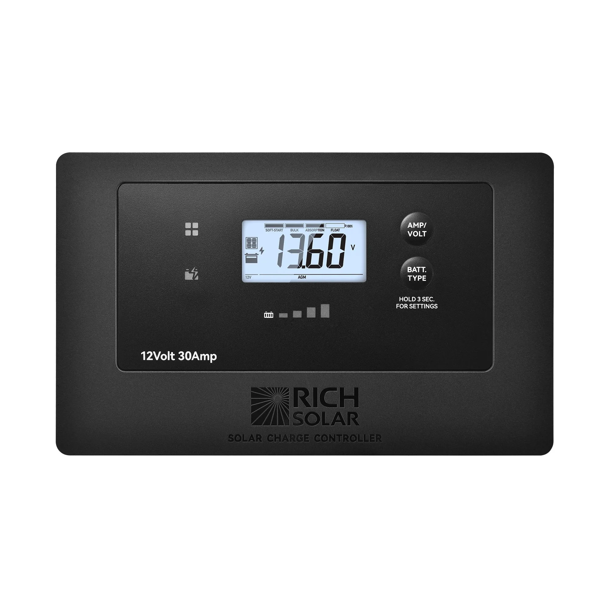 BRAVO AIR 30 | 30A Flush Mount PWM Solar Charge Controller | Bluetooth & Multi-Protection | Premium 12V 30A Controller for RVs, Trailers, Campers, Vans & Boats | UL1741 Certified