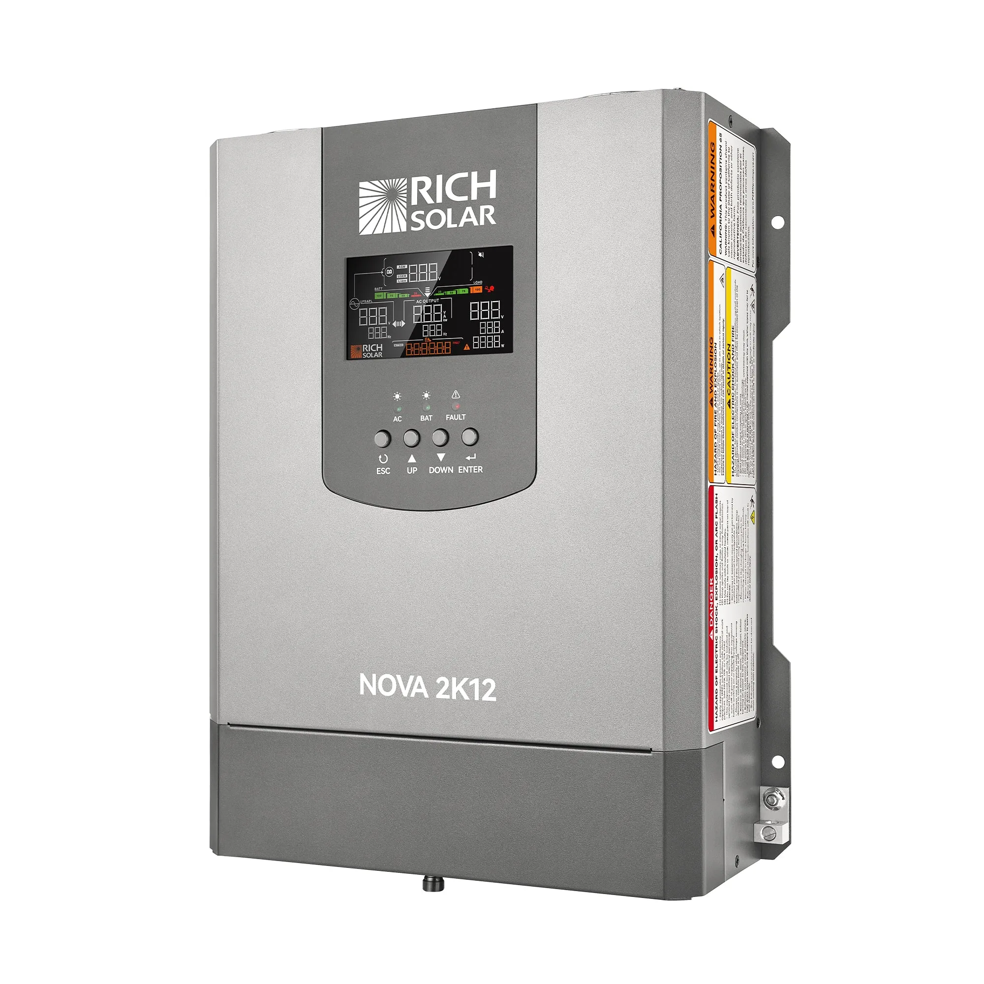 NOVA 2K12 | 2000W 12V Pure Sine Wave Inverter with Built-in Transfer Switch | UL458 Certified for RVs, Campers, Trailers, Vans