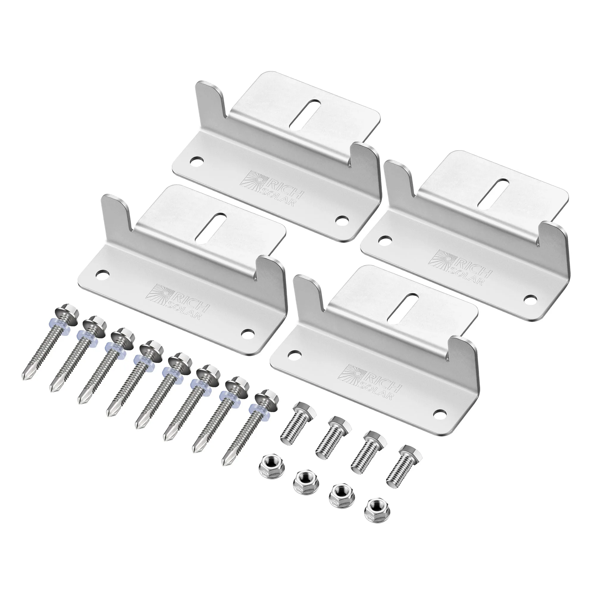 Z-Brackets | Mounting Hardware Z-Brackets with Screws | Designed for RICH SOLAR MEGA Series Solar Panels | Pack of Four