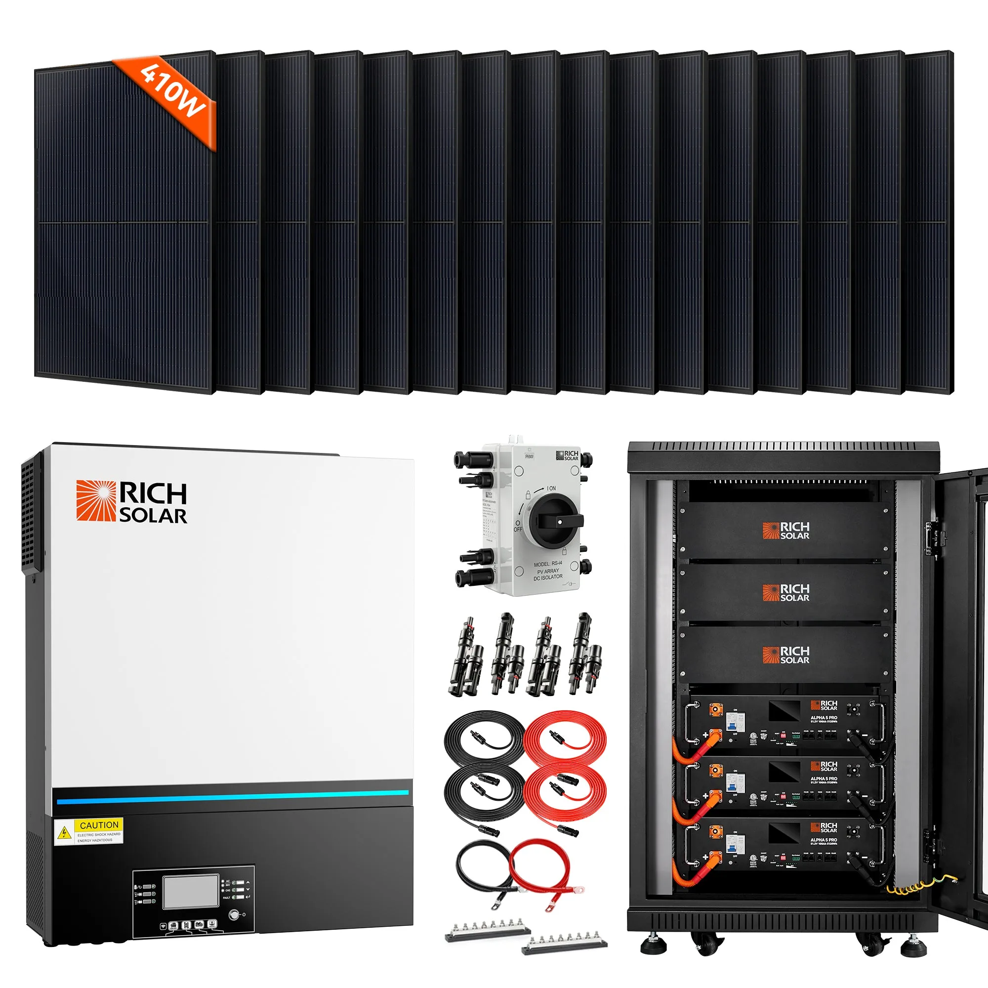 Complete Off-Grid Solar Kit RS-H6548 | 8000W PV Input 48V 120VAC Output + 6560(16x410) Watt Solar PV [KIT-SR0001]