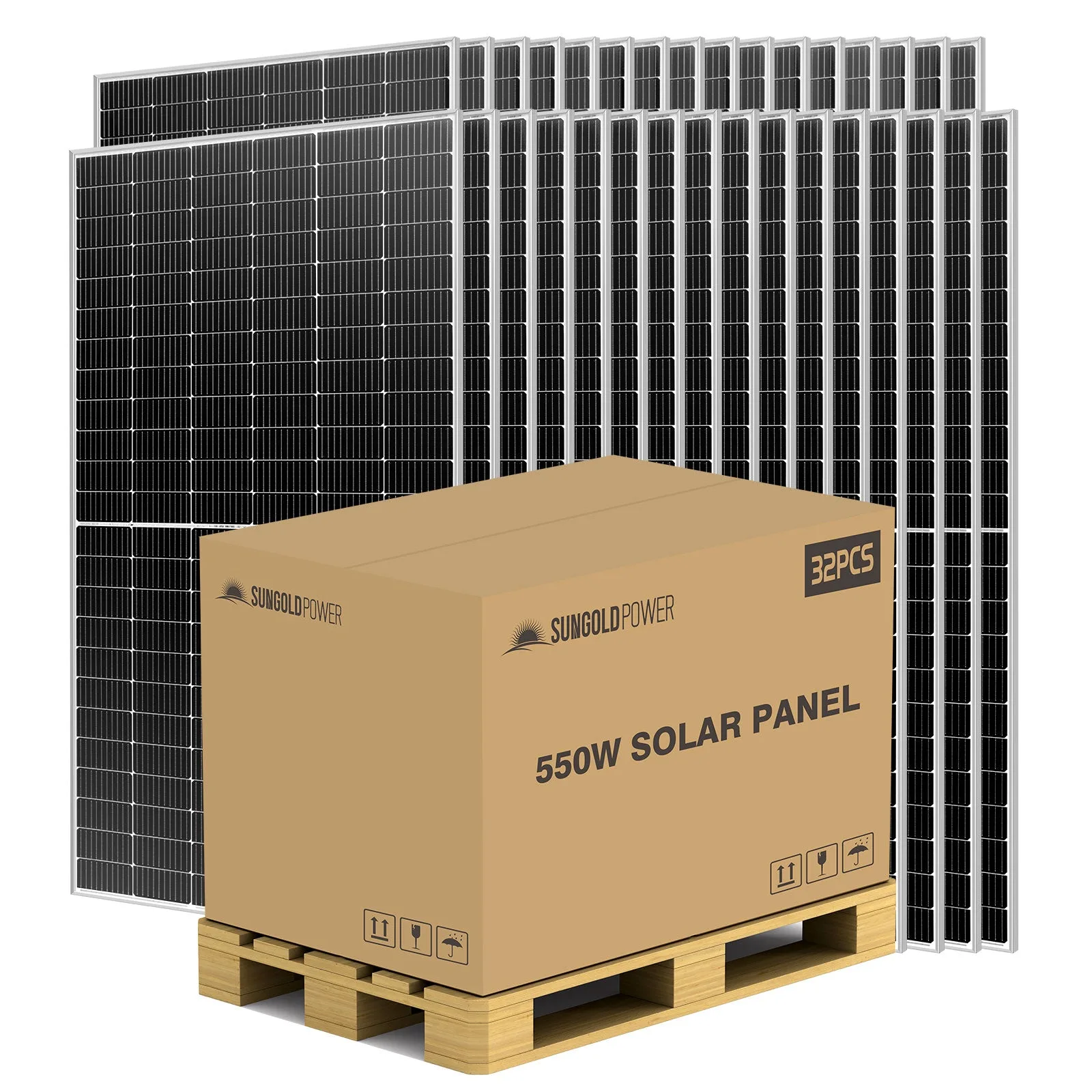 550W Mono Perc Solar Panel Full Pallet (32 Panels) Ul 61730 Cec Listed