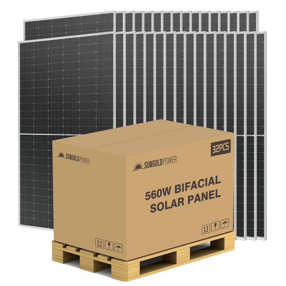 560 Watt Bifacial N-Type Solar Panel Full Pallet (32 Panels)