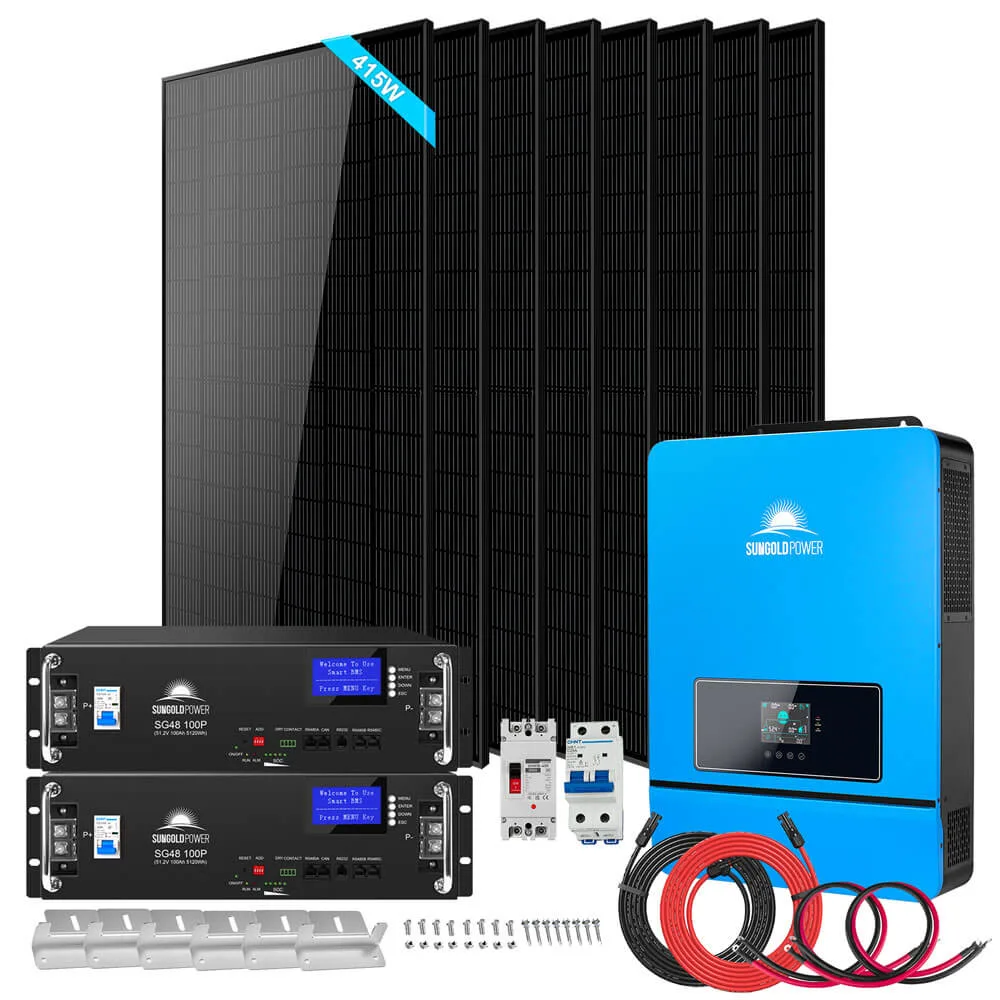 Off-Grid Solar Kit 8000W 48Vdc 120V/240V Lifepo4 10.24Kwh-16.07Kwh Lithium Battery 8 X 415 Watts Solar Panels Sgr-8K10E